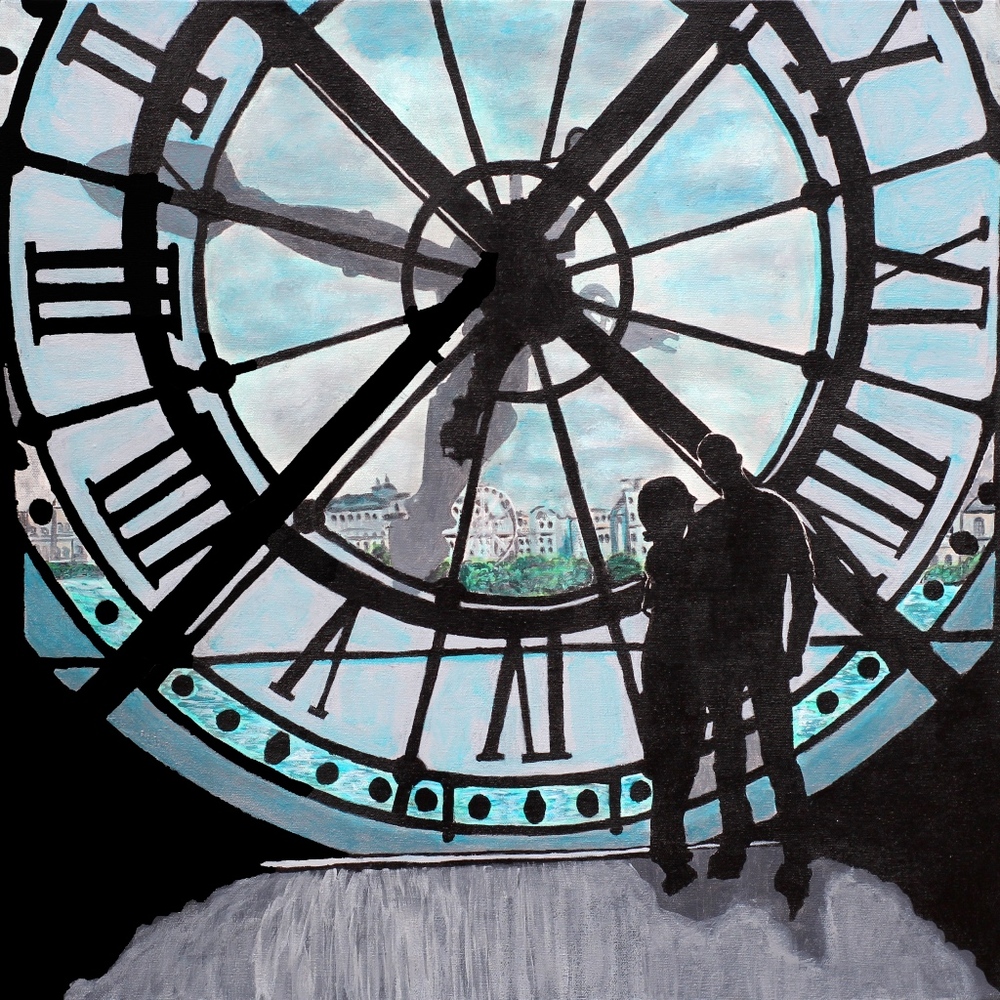 Print of original artwork © Clock at Museum Paris